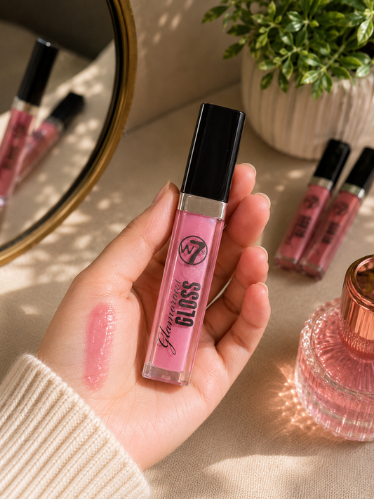 W7 glamorous lip gloss paparazzi pink