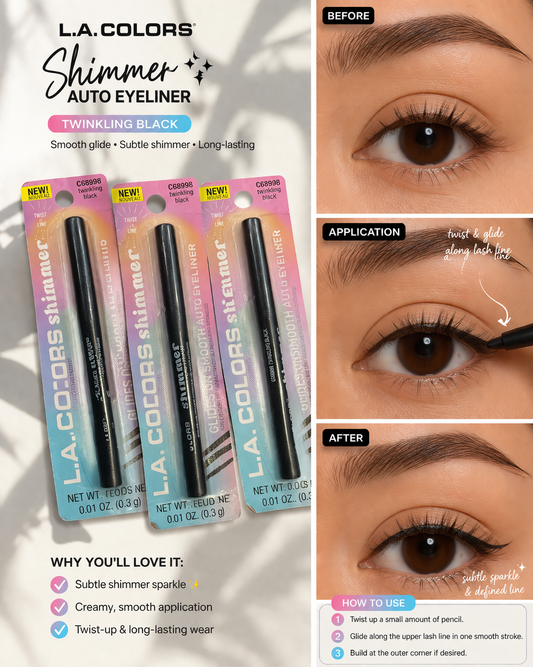 LA colors twinkling black auto-liner
