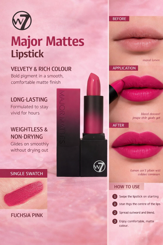 W7 Major Mattes Lipstick Shade Heart Ache