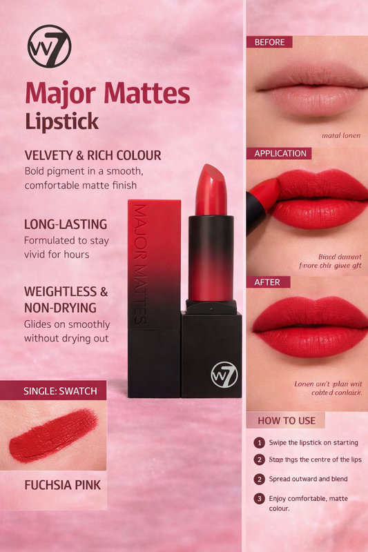 W7 Major Mattes Lipstick Shade Bond Girl