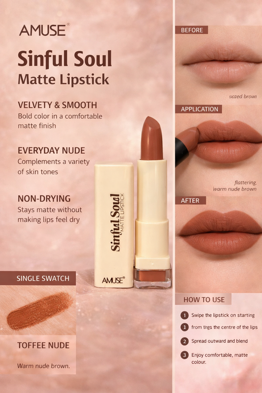 Amuse Matte Brown Lipstick