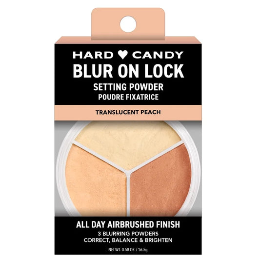 Hard Candy Blur On Lock Setting Powder, Brightening & Baking Loose Powder, Translucent Peach without box