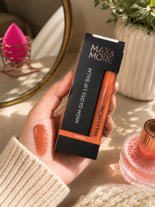 Max n more highgloss lip balm shade sienna
